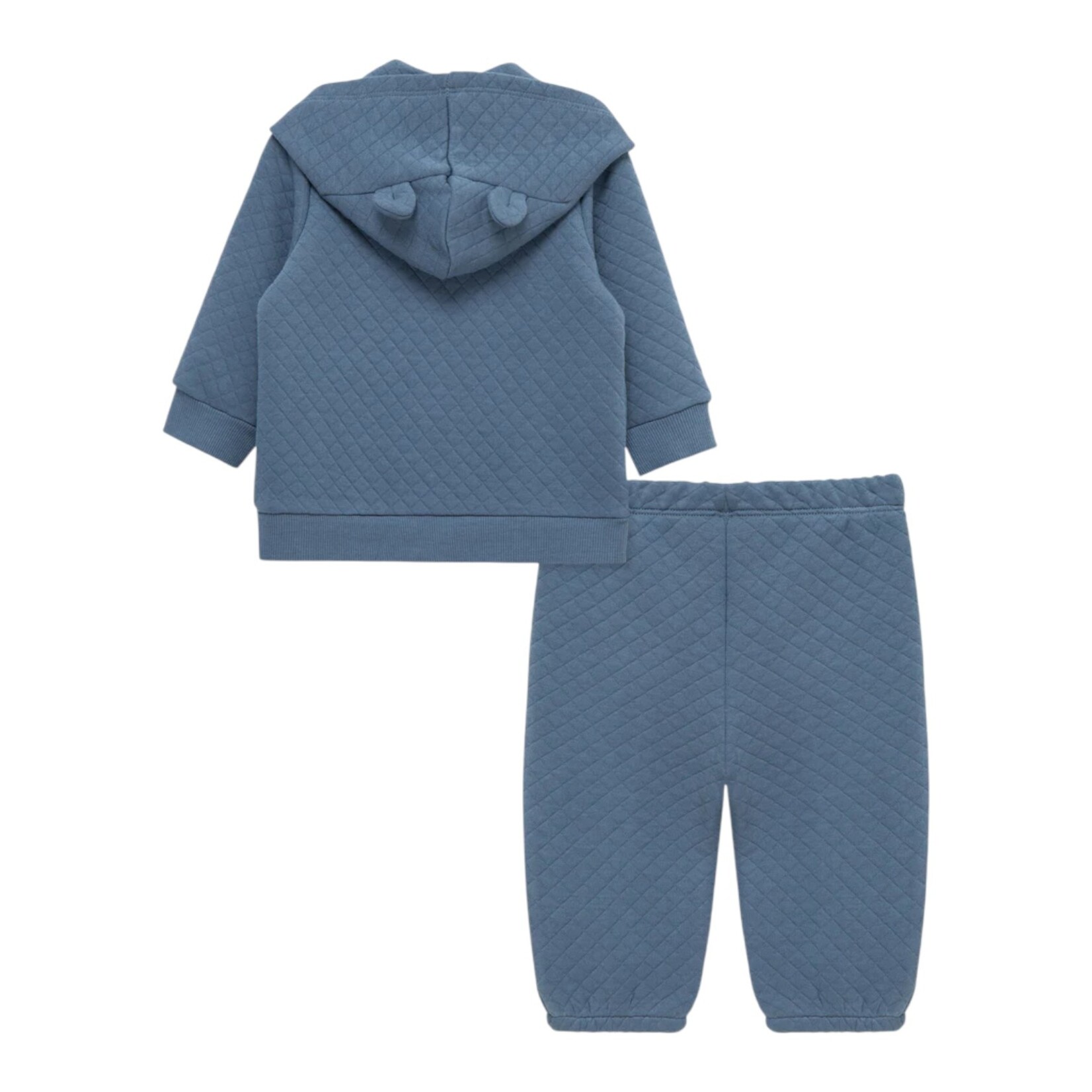 Little Me Blue Quilted Hoodie Set