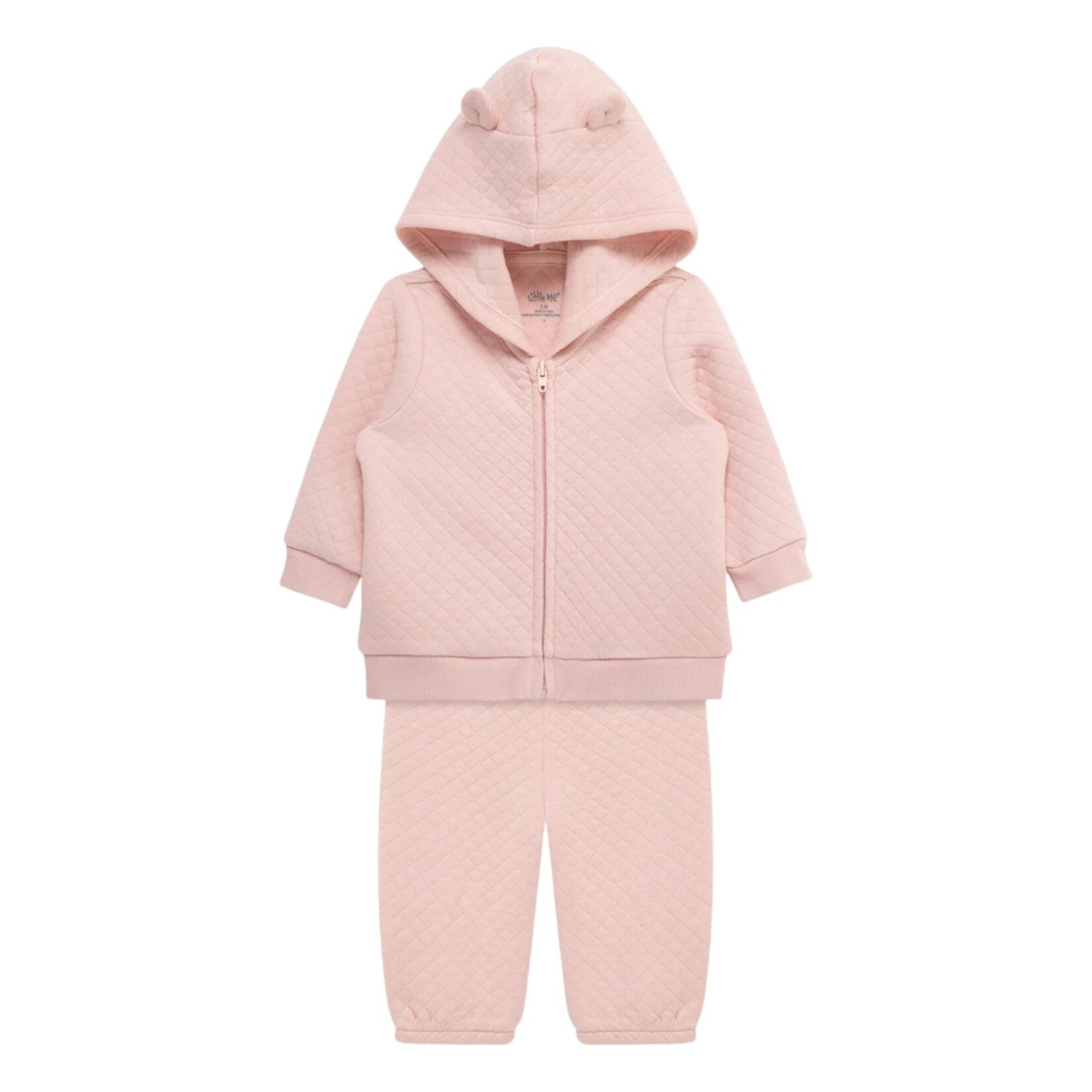 Little Me Pink Quilted Hoodie Set