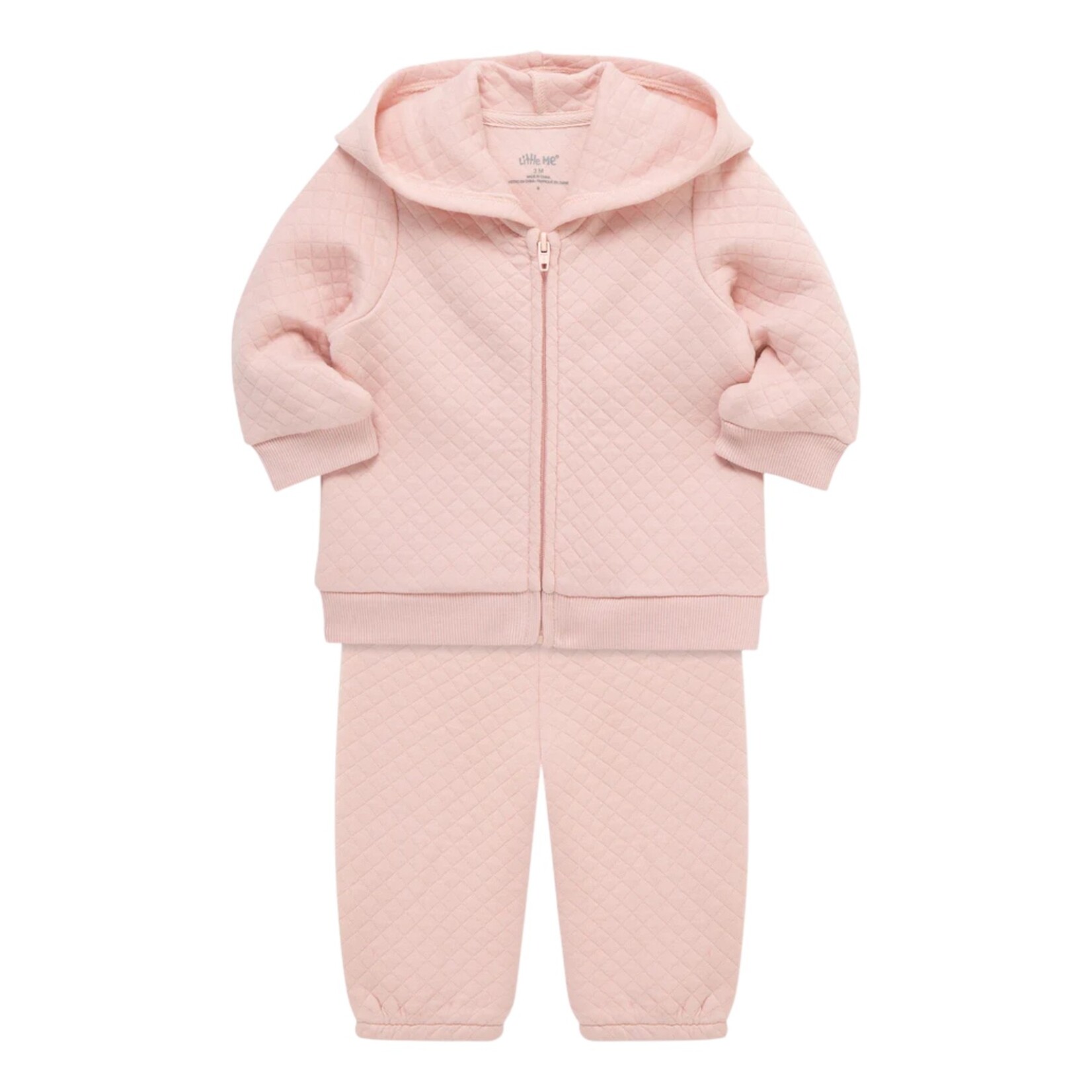 Little Me Pink Quilted Hoodie Set