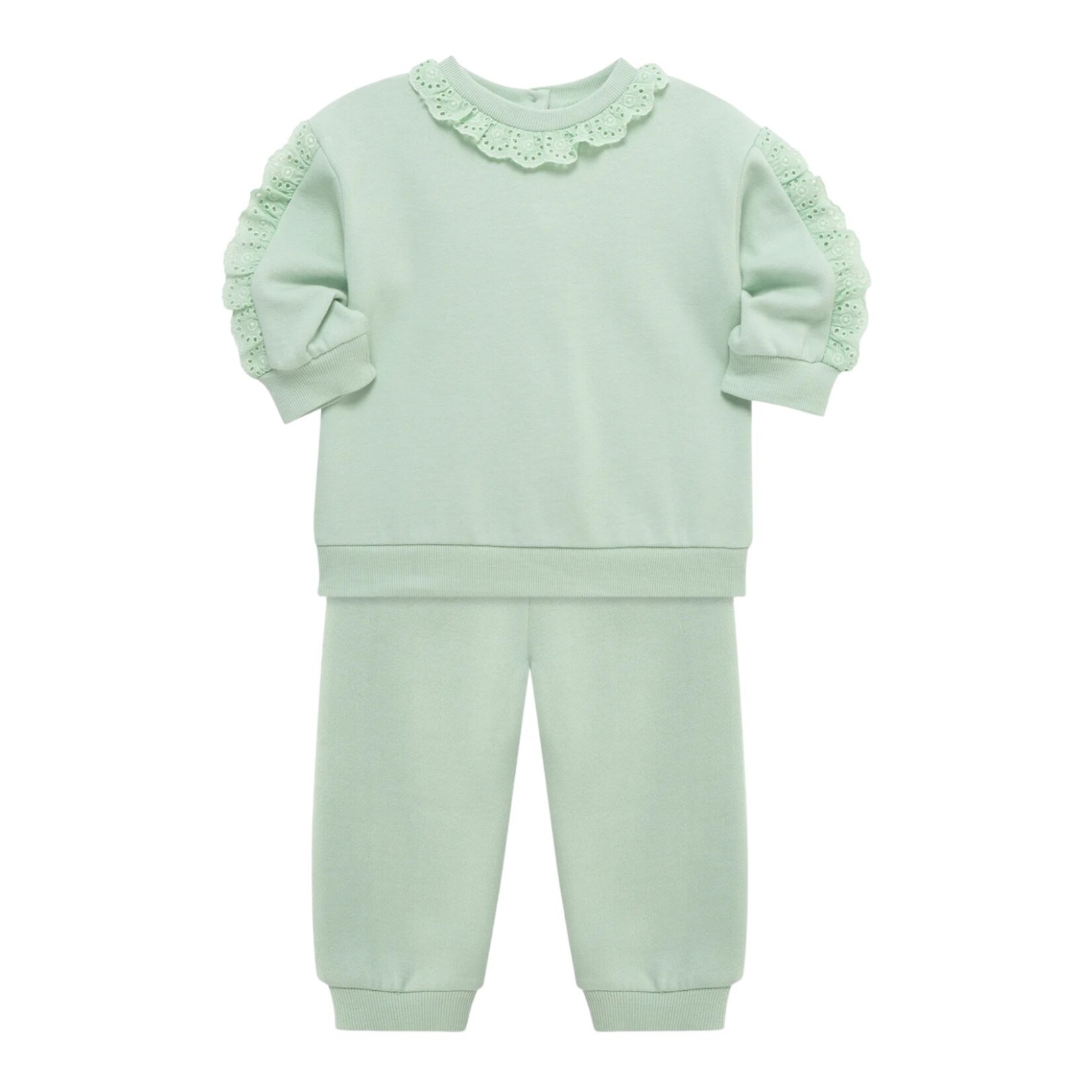 Little Me Sage Eyelet Jogger Set
