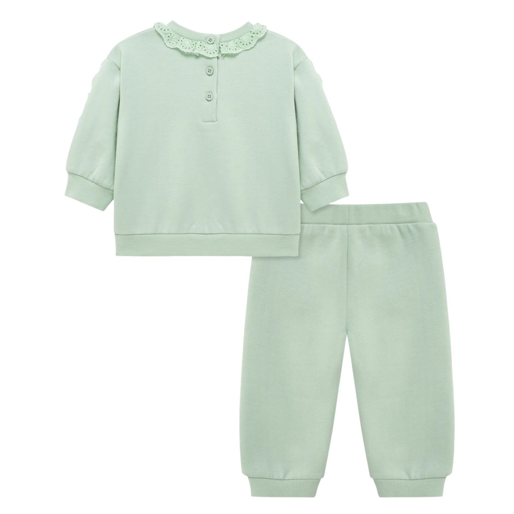 Little Me Sage Eyelet Jogger Set