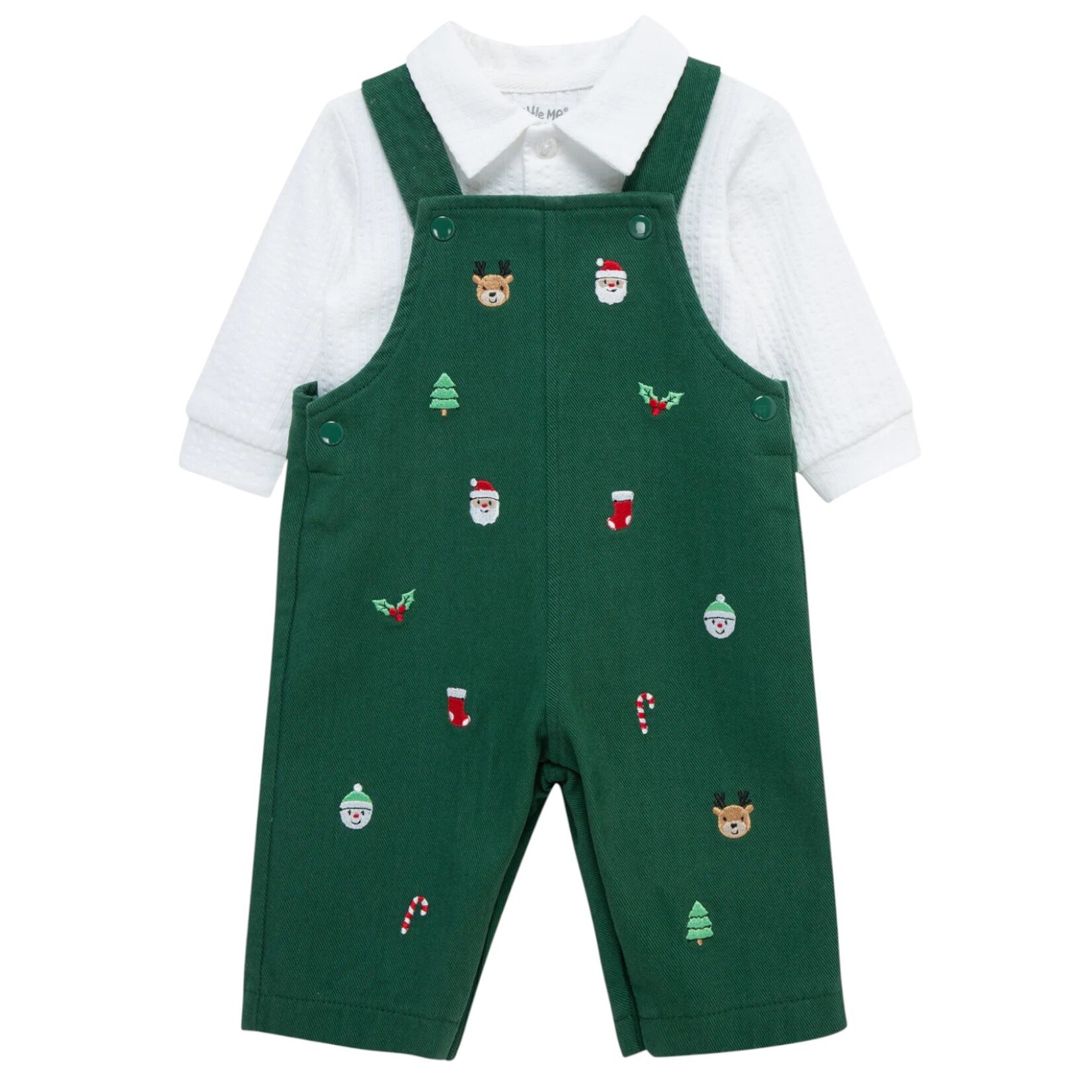 Little Me Merry Overall Set