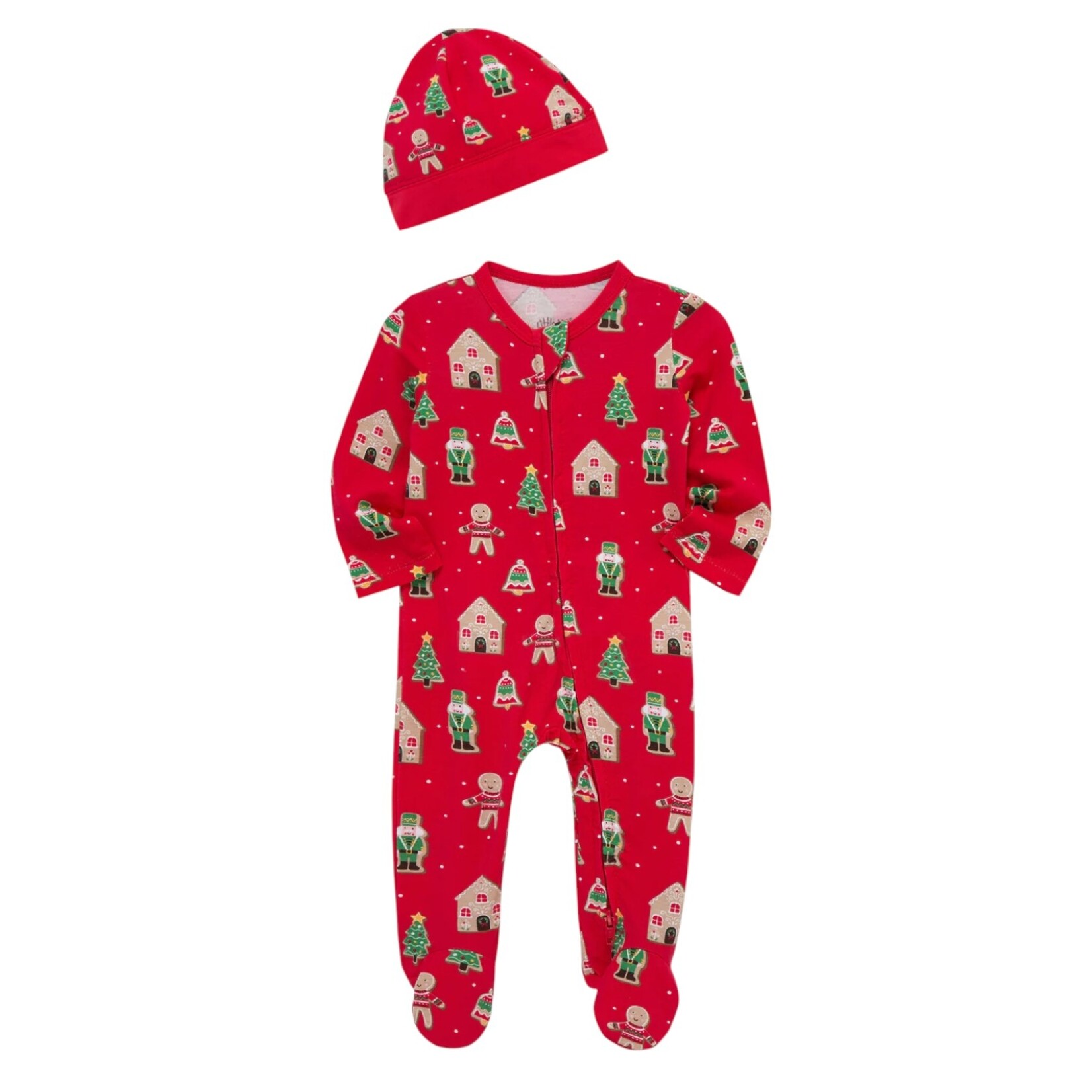 Little Me Gingerbread Footie & Hat
