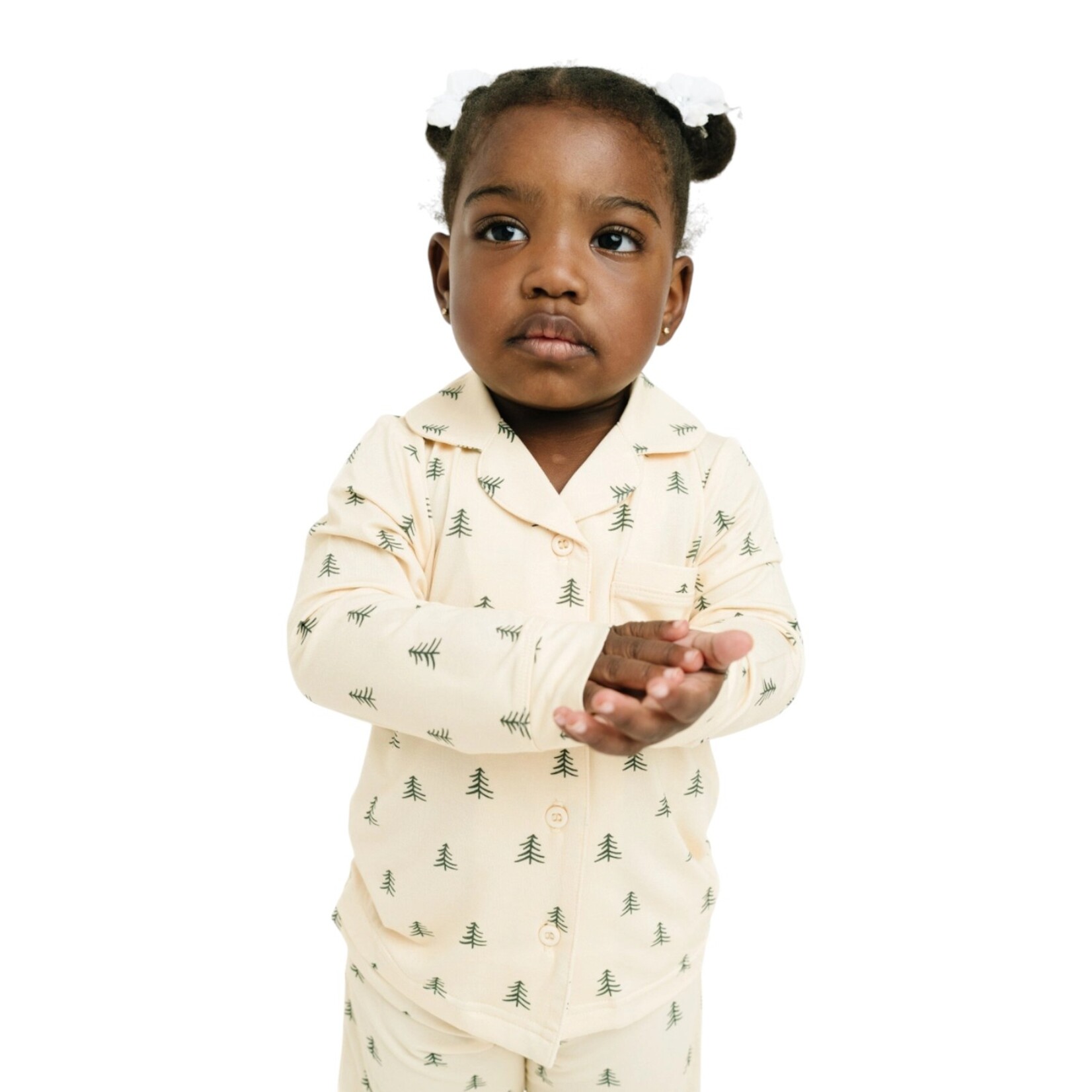 Little One Shop Pine Forest Bamboo Button PJ Set