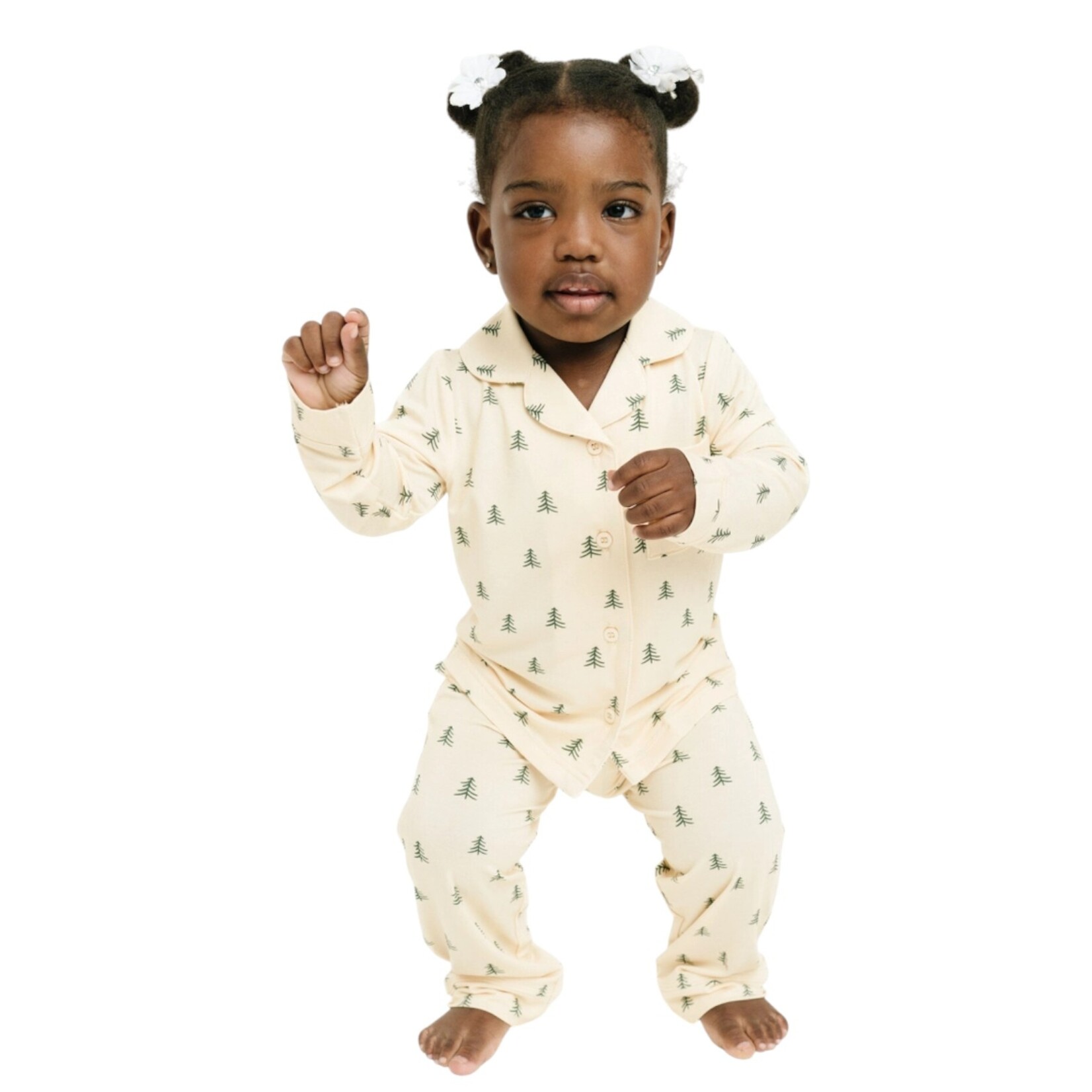 Little One Shop Pine Forest Bamboo Button PJ Set