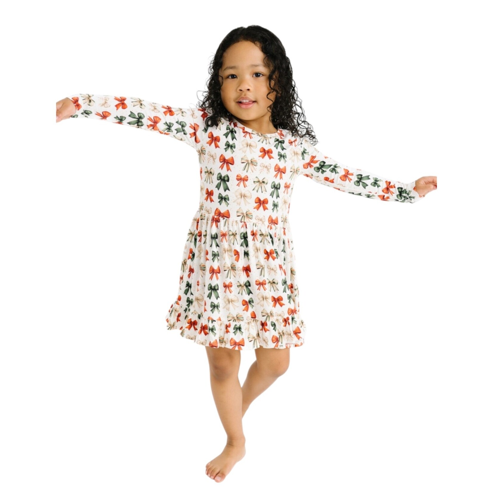 Little One Shop Holiday Bows Bamboo Dress
