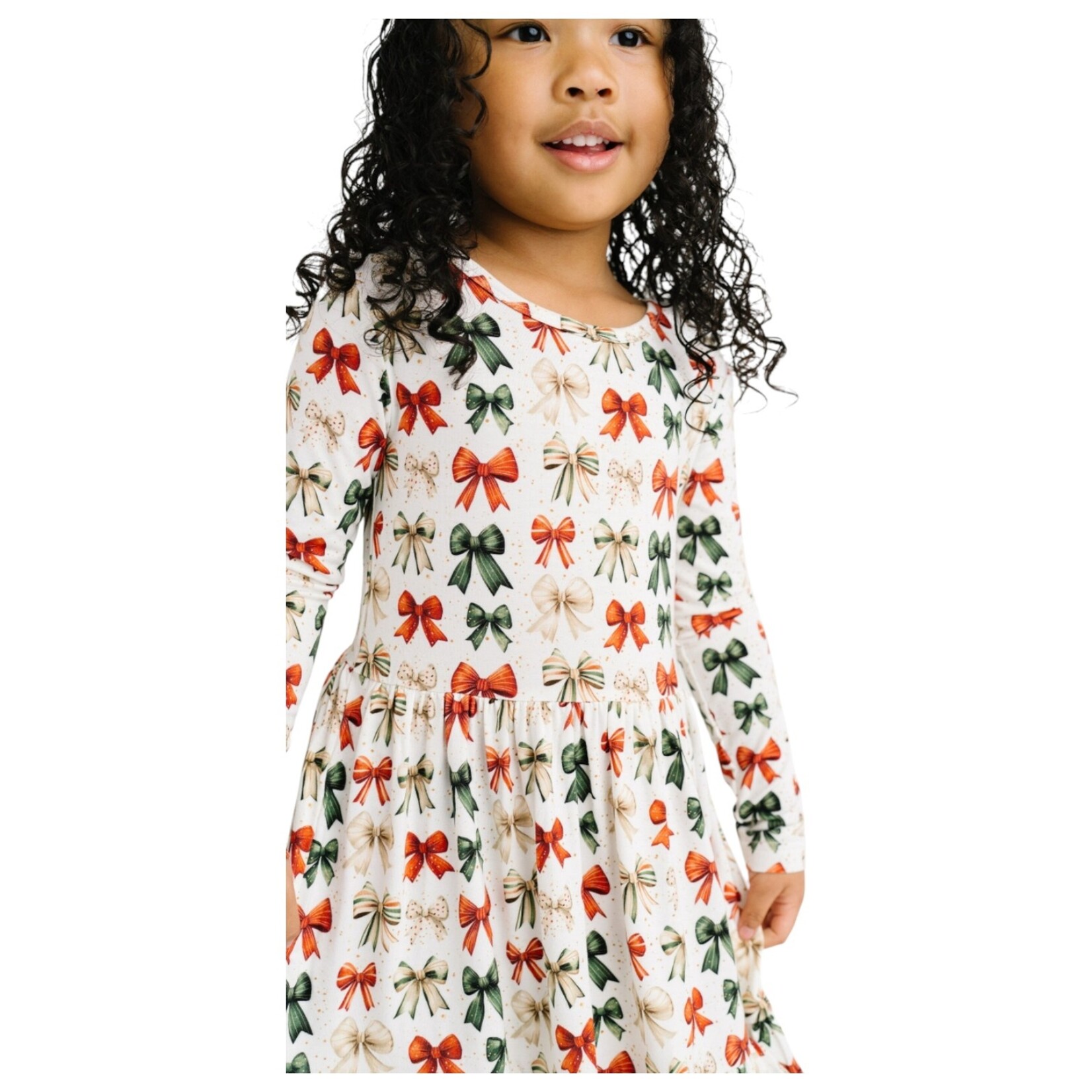 Little One Shop Holiday Bows Bamboo Dress