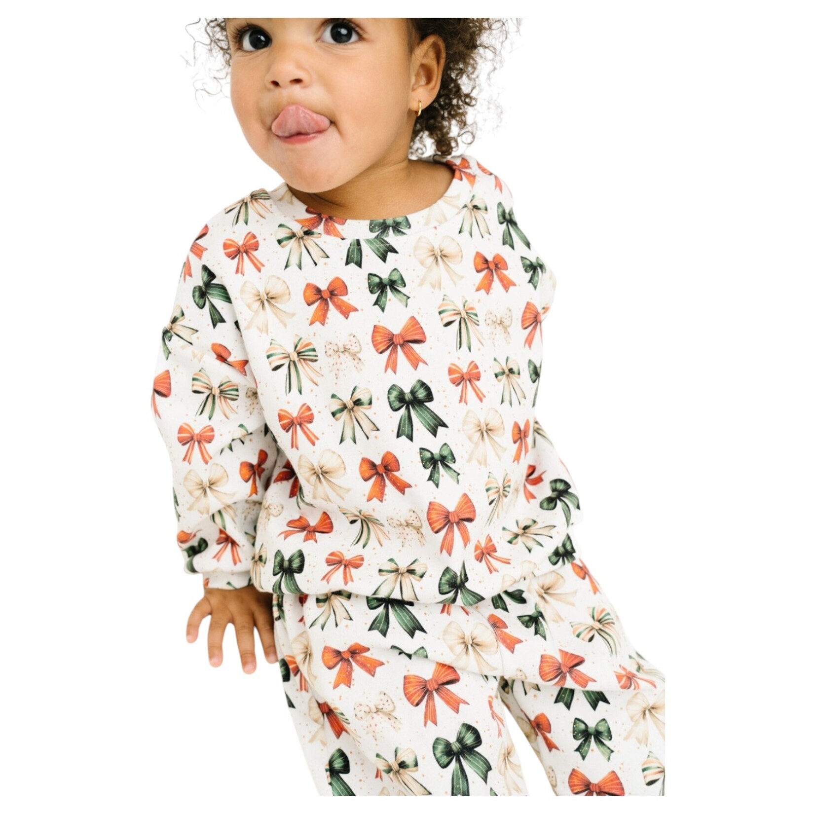Little One Shop Holiday Bows Jogger Set