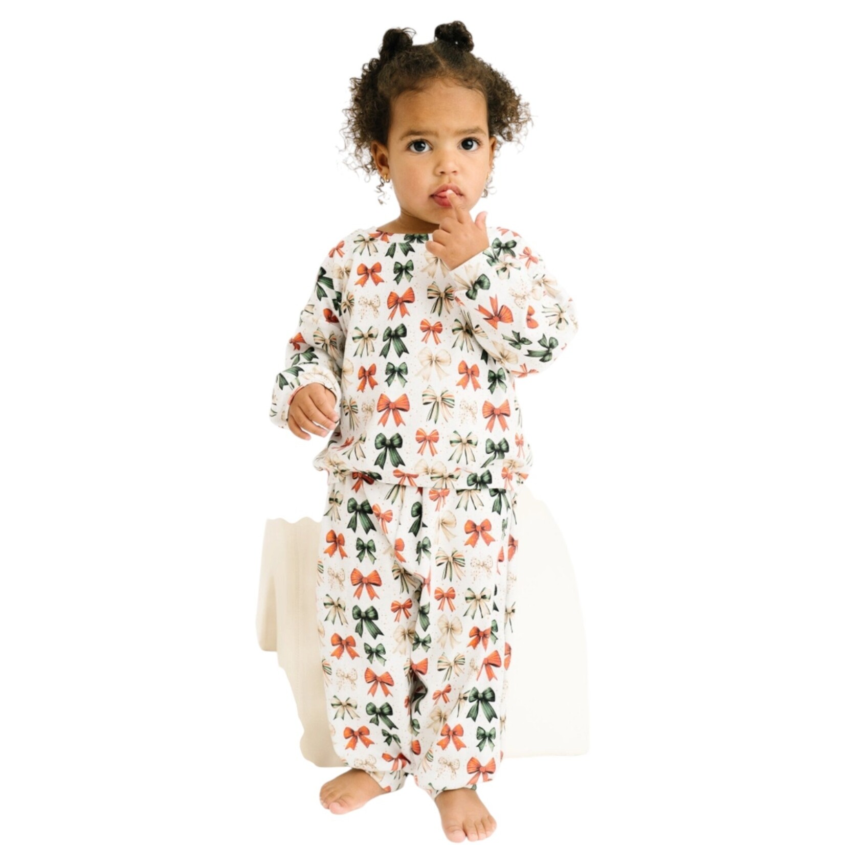Little One Shop Holiday Bows Jogger Set