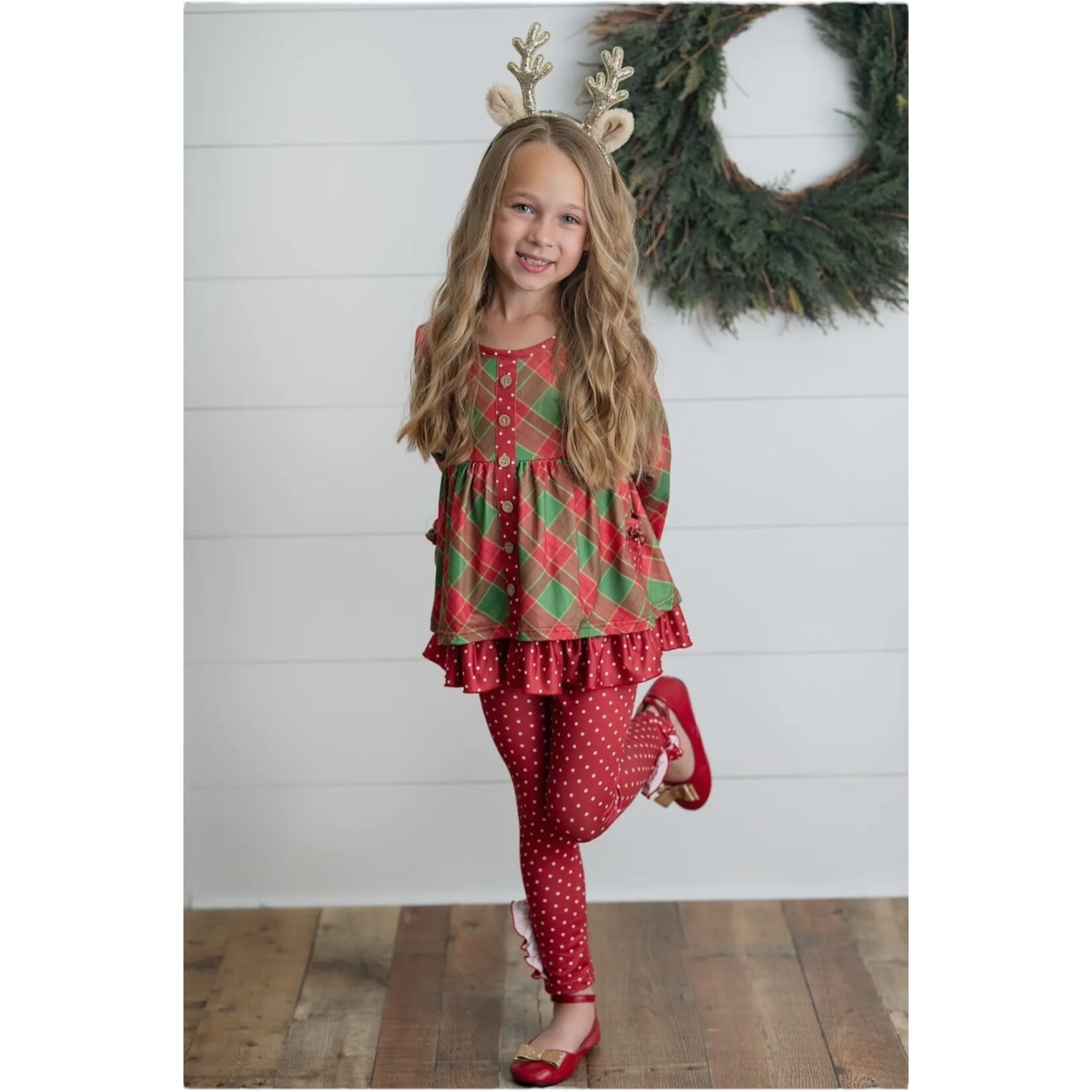 Adorable Sweetness Holiday Plaid Ruffle Set