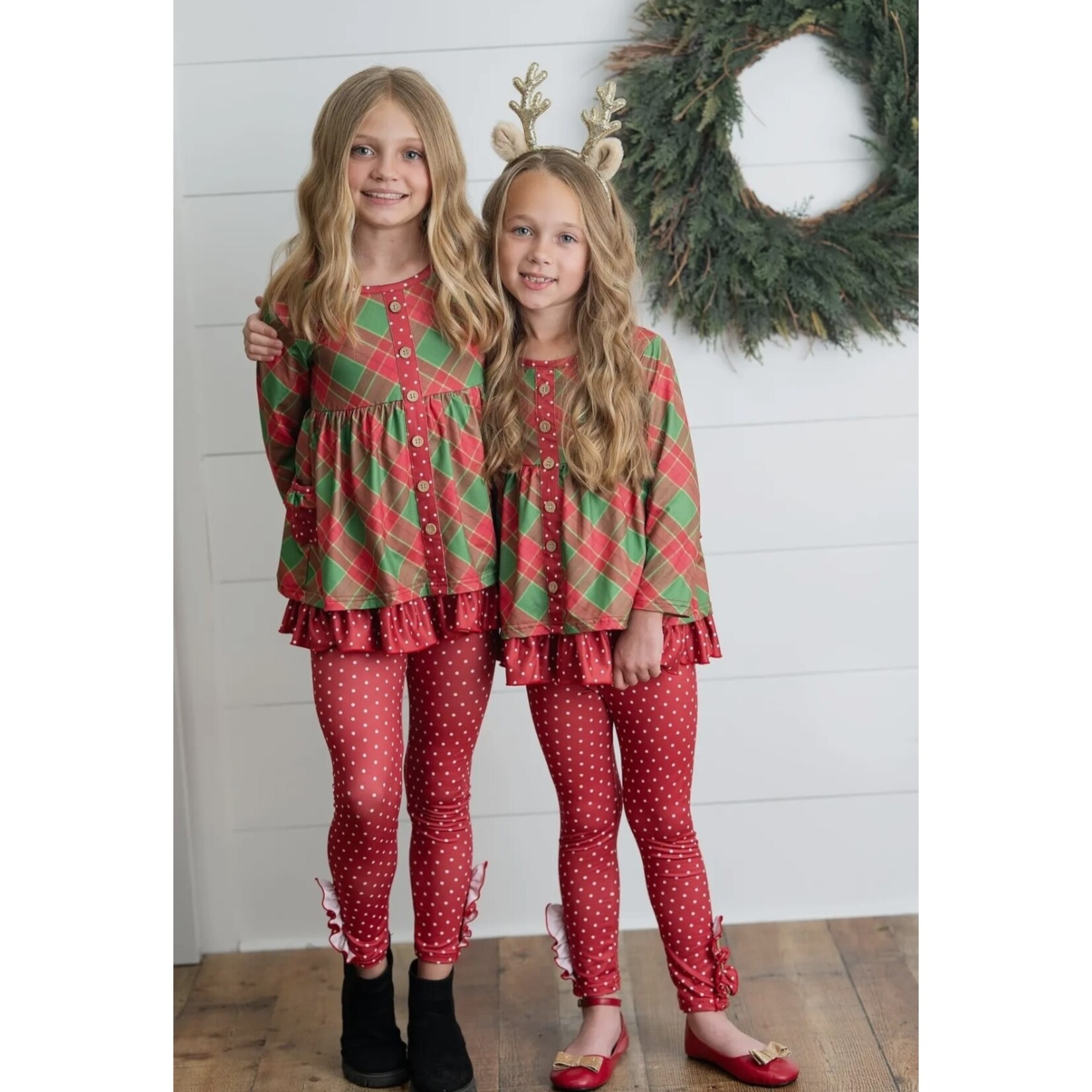 Adorable Sweetness Holiday Plaid Ruffle Set