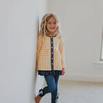 Adorable Sweetness Navy & Mustard Gingham Ruffle Set
