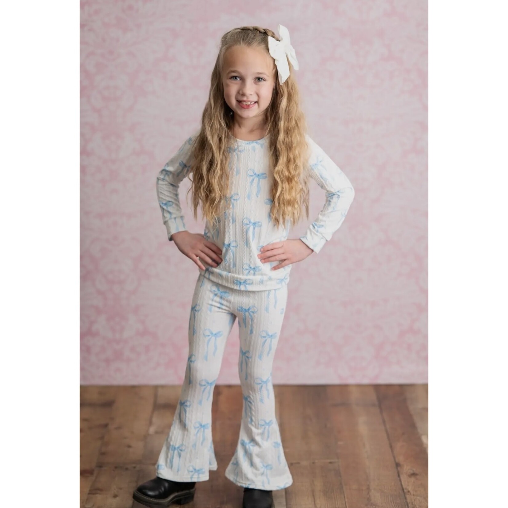 Adorable Sweetness Coquette Blue Bow Flare Set