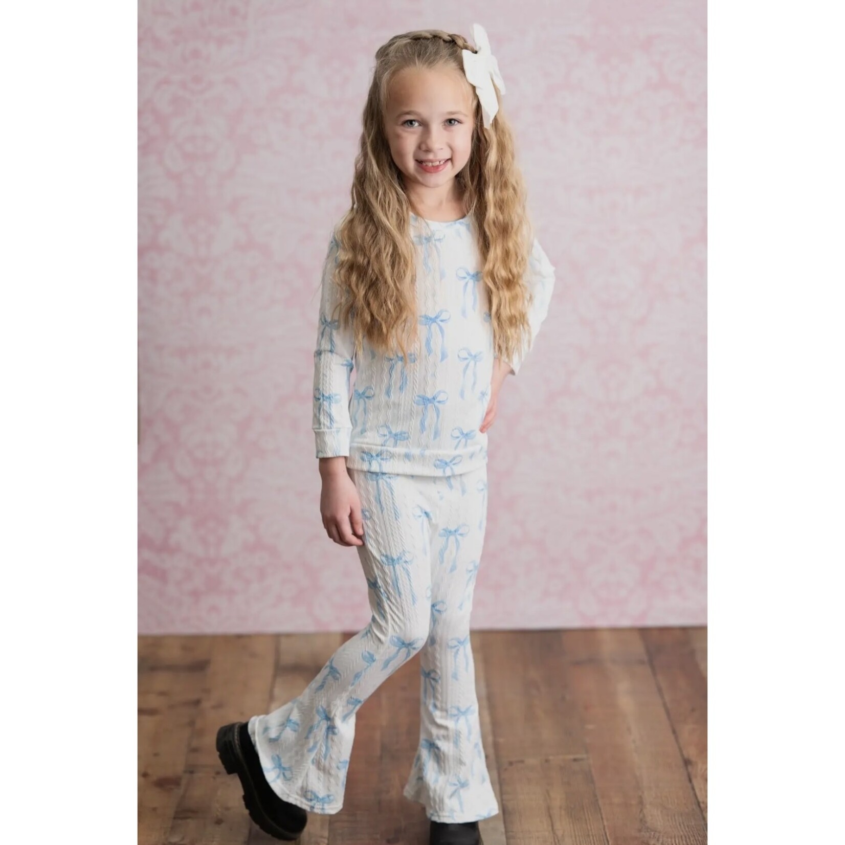 Adorable Sweetness Coquette Blue Bow Flare Set