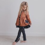 Navy & Rust Gingham Ruffle Set