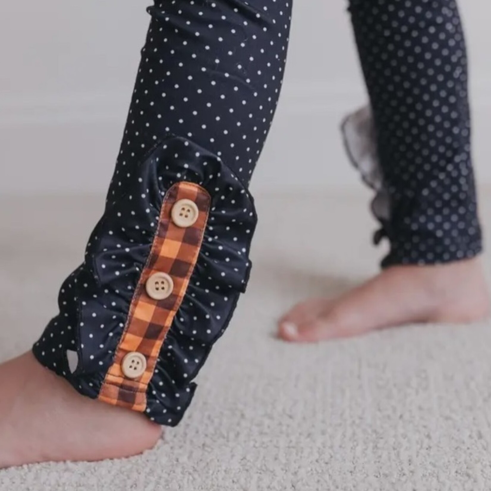 Adorable Sweetness Navy & Rust Gingham Ruffle Set