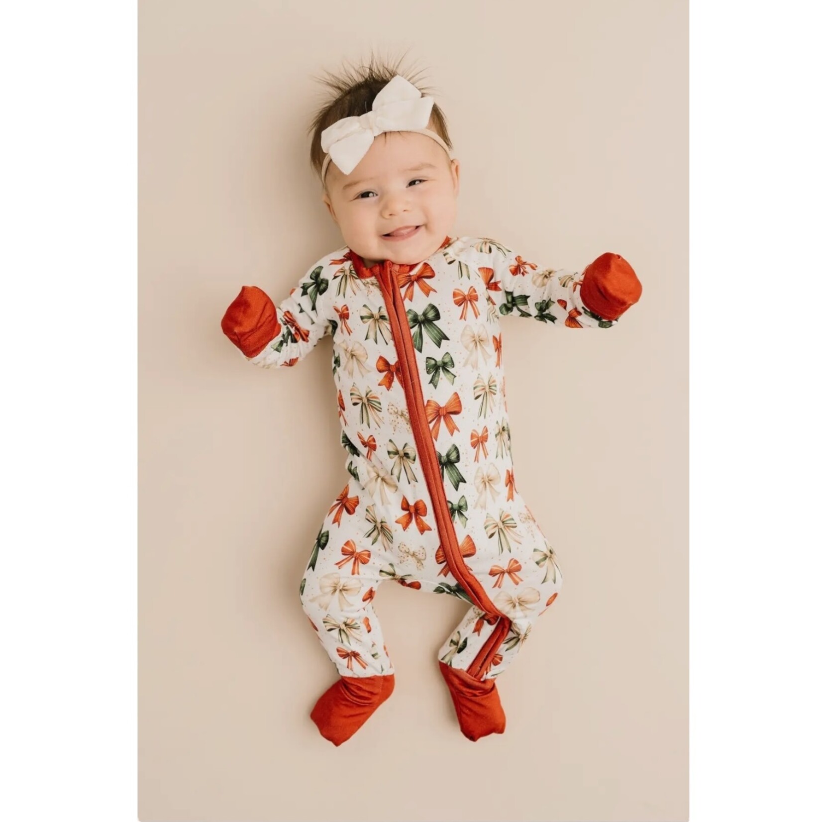 Little One Shop Holiday Bows Bamboo Sleeper