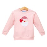 Trotter Street Kids French Terry Santa Pullover - Pink