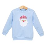 Trotter Street Kids French Terry Santa Pullover - Blue