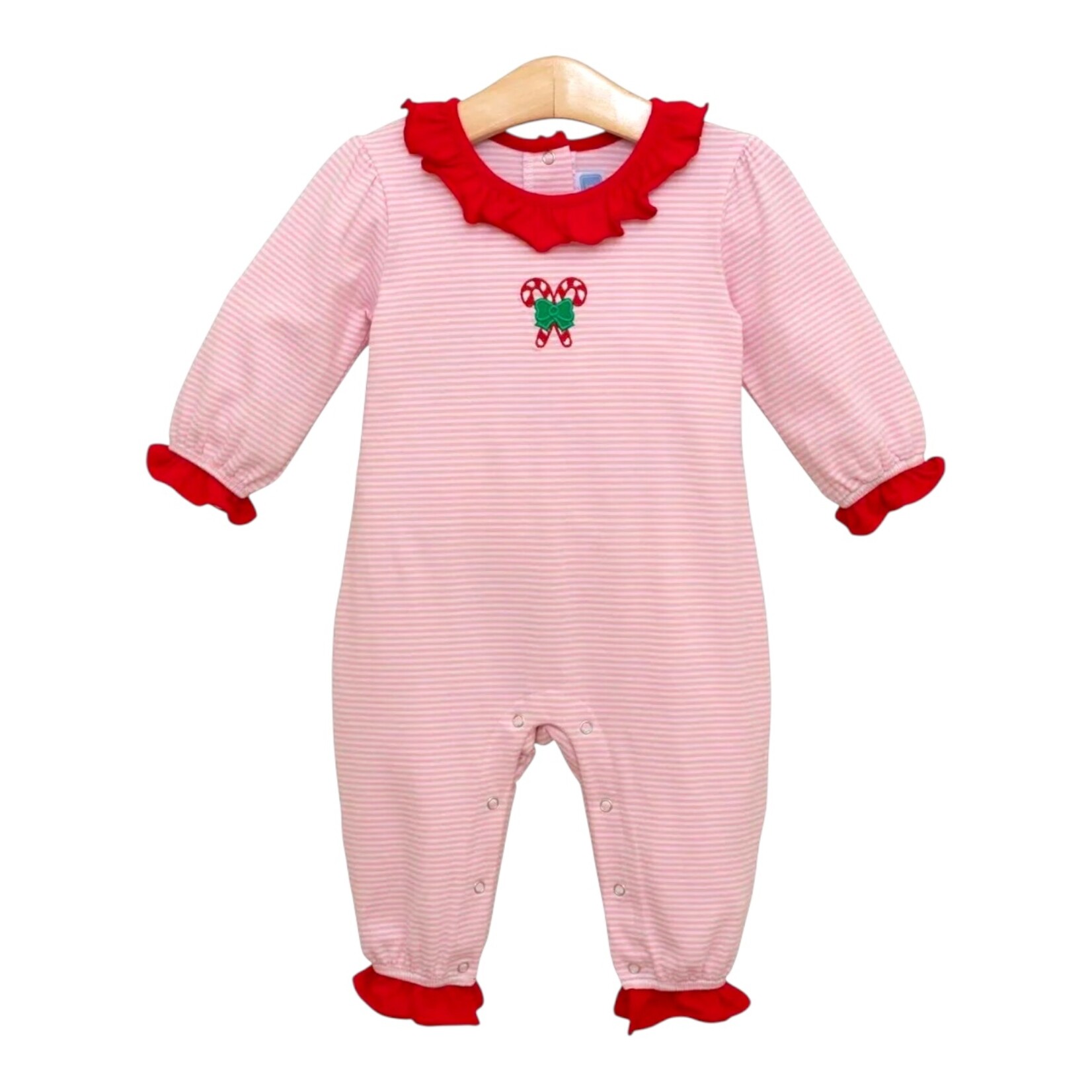 Trotter Street Kids Candy Cane Ruffle Romper