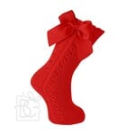 Carlomagno Red Bow Kneehigh Socks