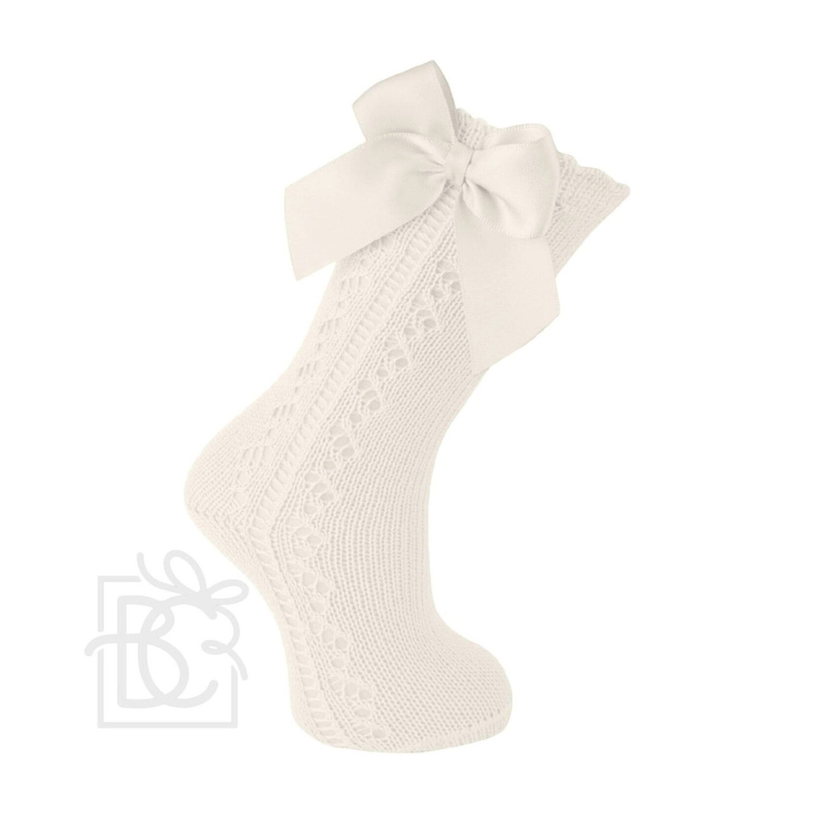 Carlomagno Natural Bow Kneehigh Socks