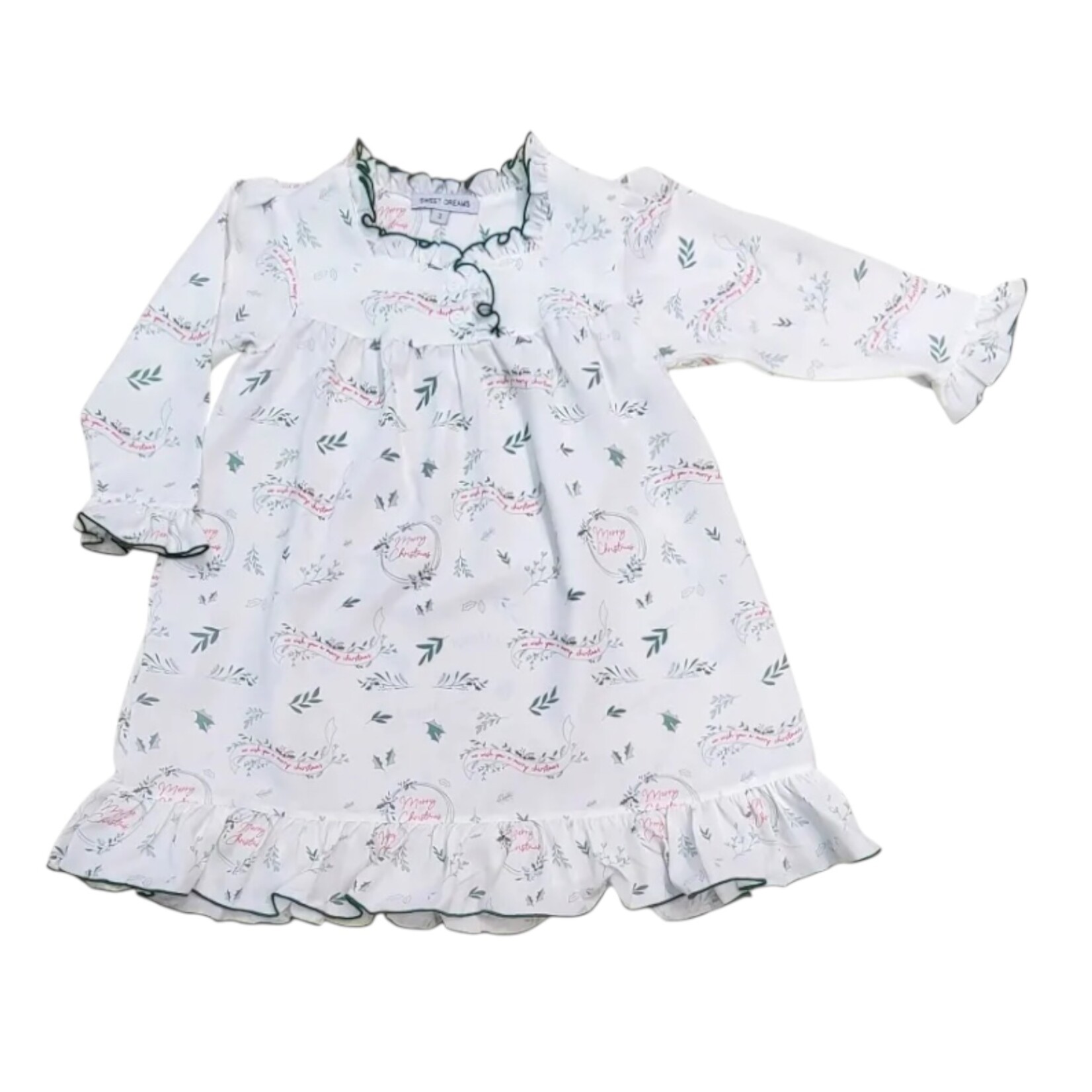 Sweet Dreams Merry Christmas & Green Trim Gown
