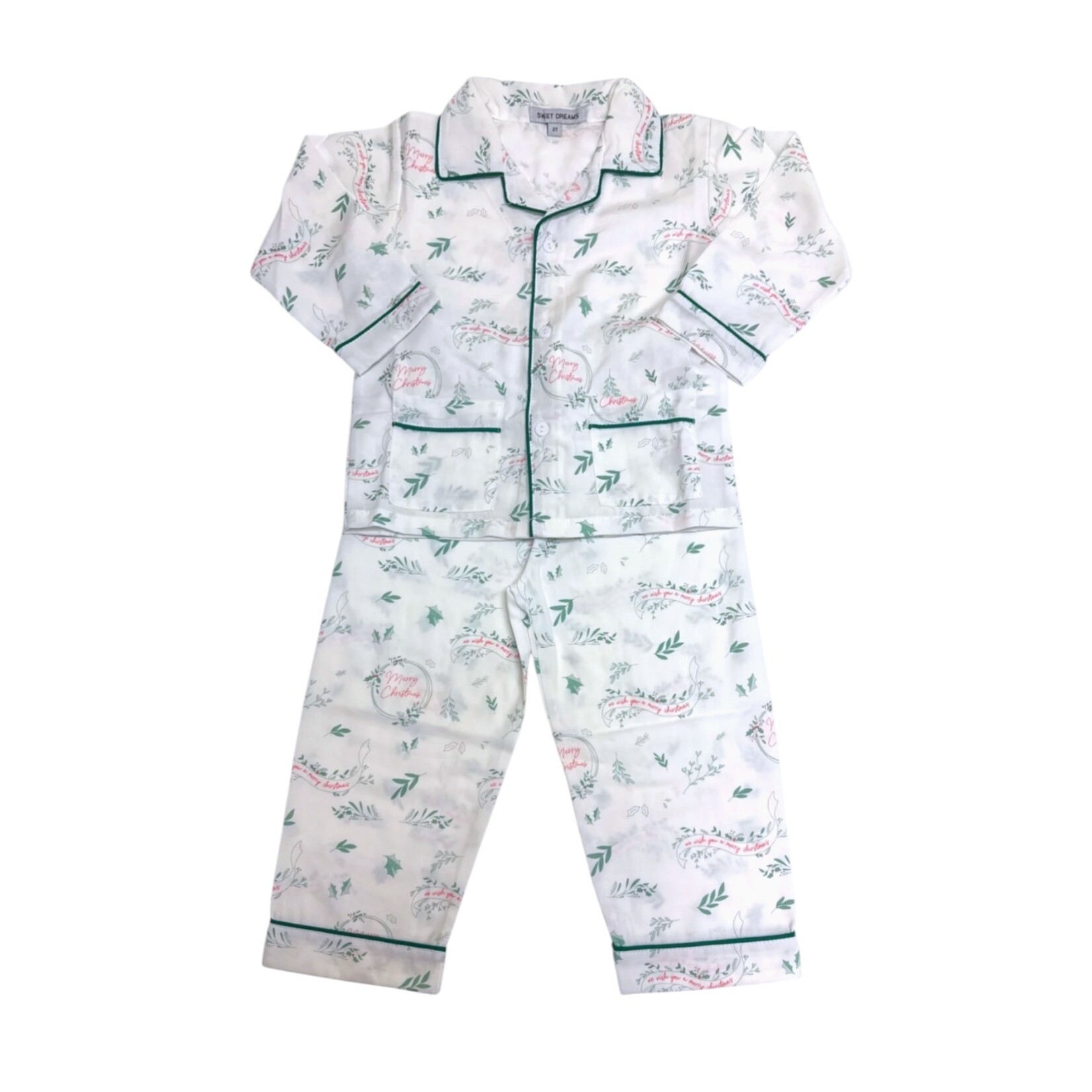 Sweet Dreams Merry Christmas & Green Trim PJ Set