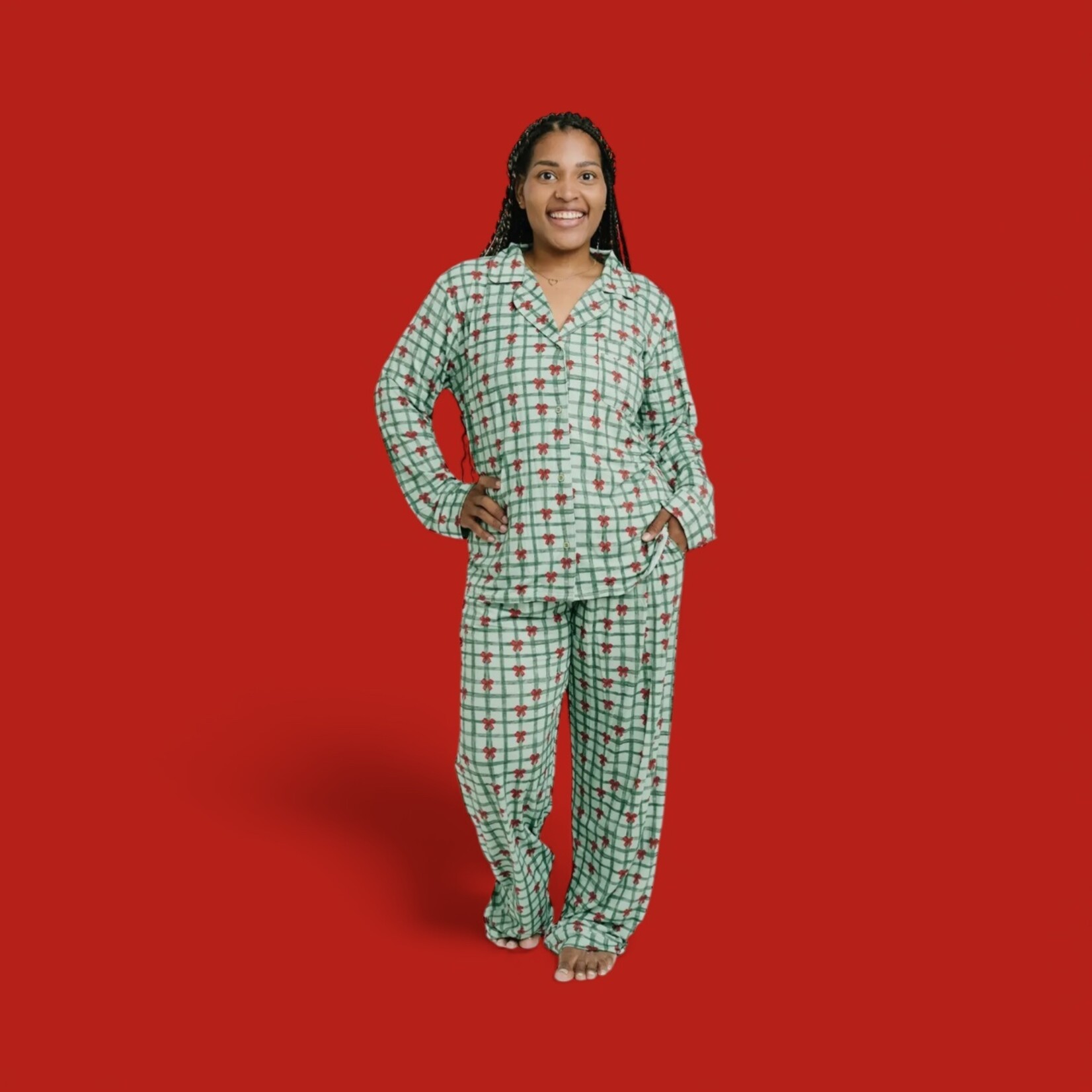 Little One Shop Gift Wrapped Women's Button PJ Set