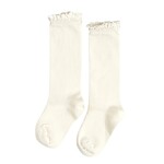 Ivory Lace Top Knee High Socks