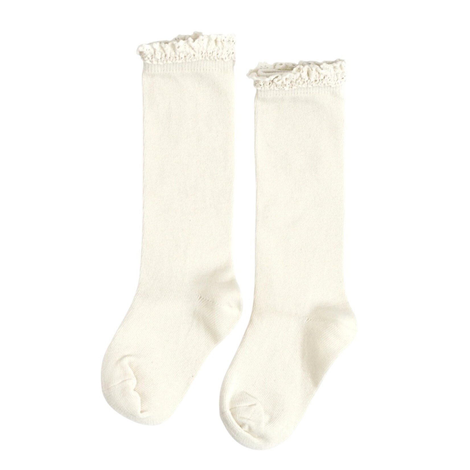 Ivory Lace Top Knee High Socks