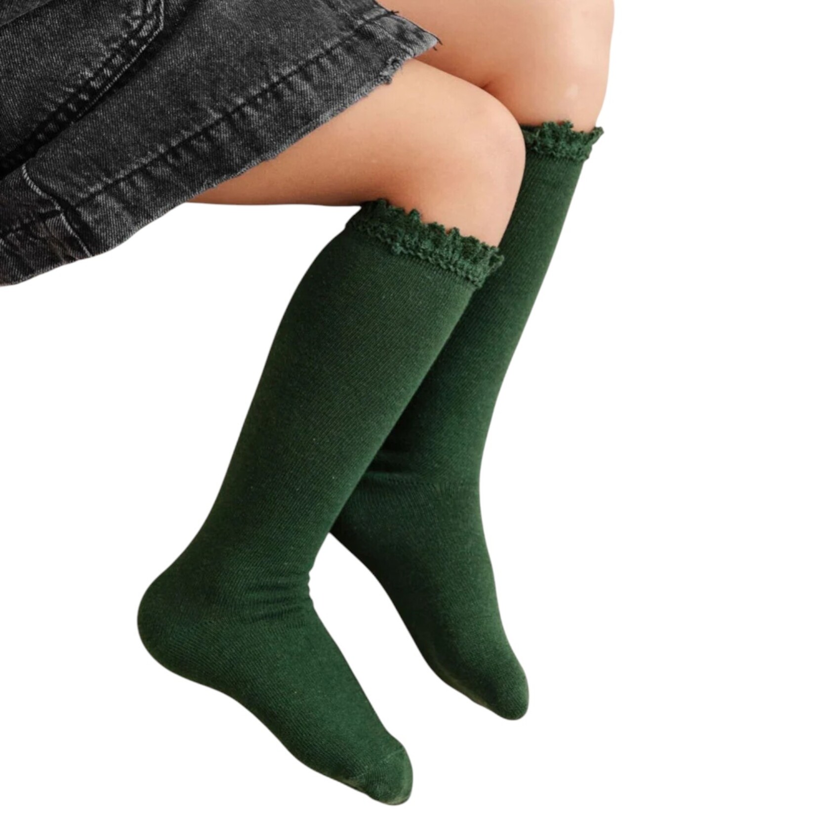 Forest Lace Top Knee High Socks