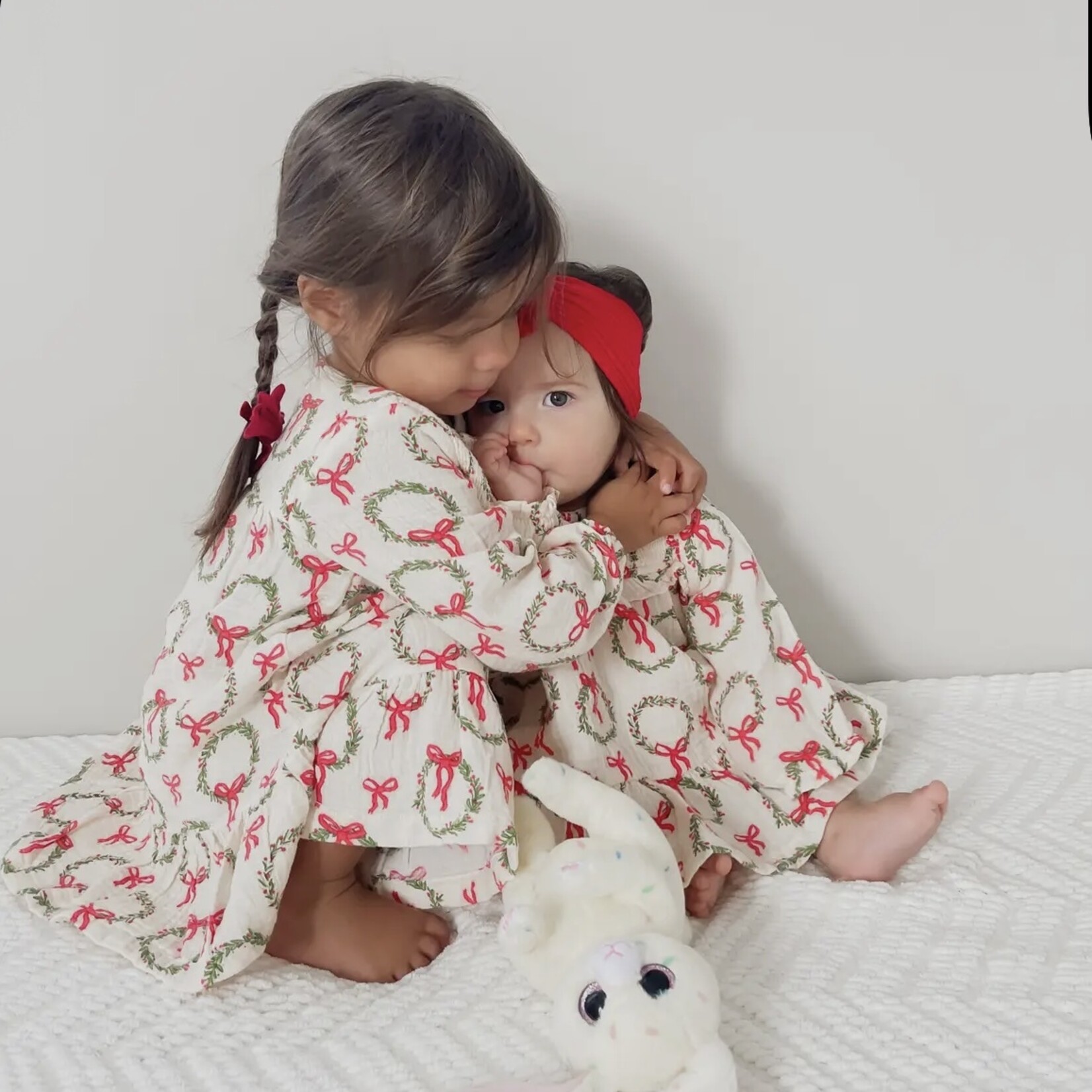 SpearmintLOVE Christmas Wreath Smocked Dress