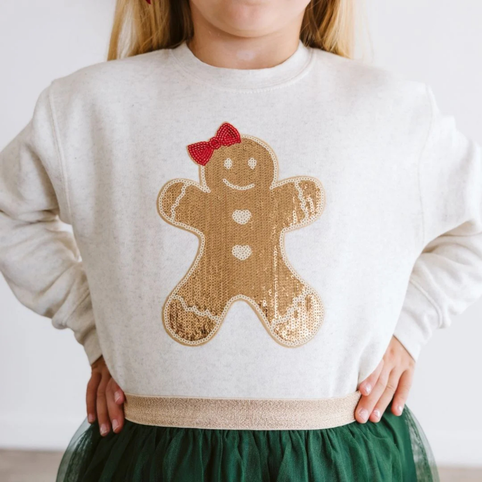 Sweet Wink Gingerbread Sequin Sweatshirt