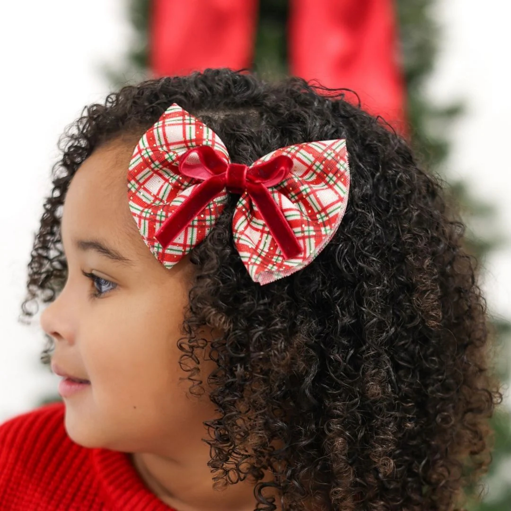 Sweet Wink Christmas Plaid Bow