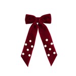 Sweet Wink Red Velvet Pearl Bow