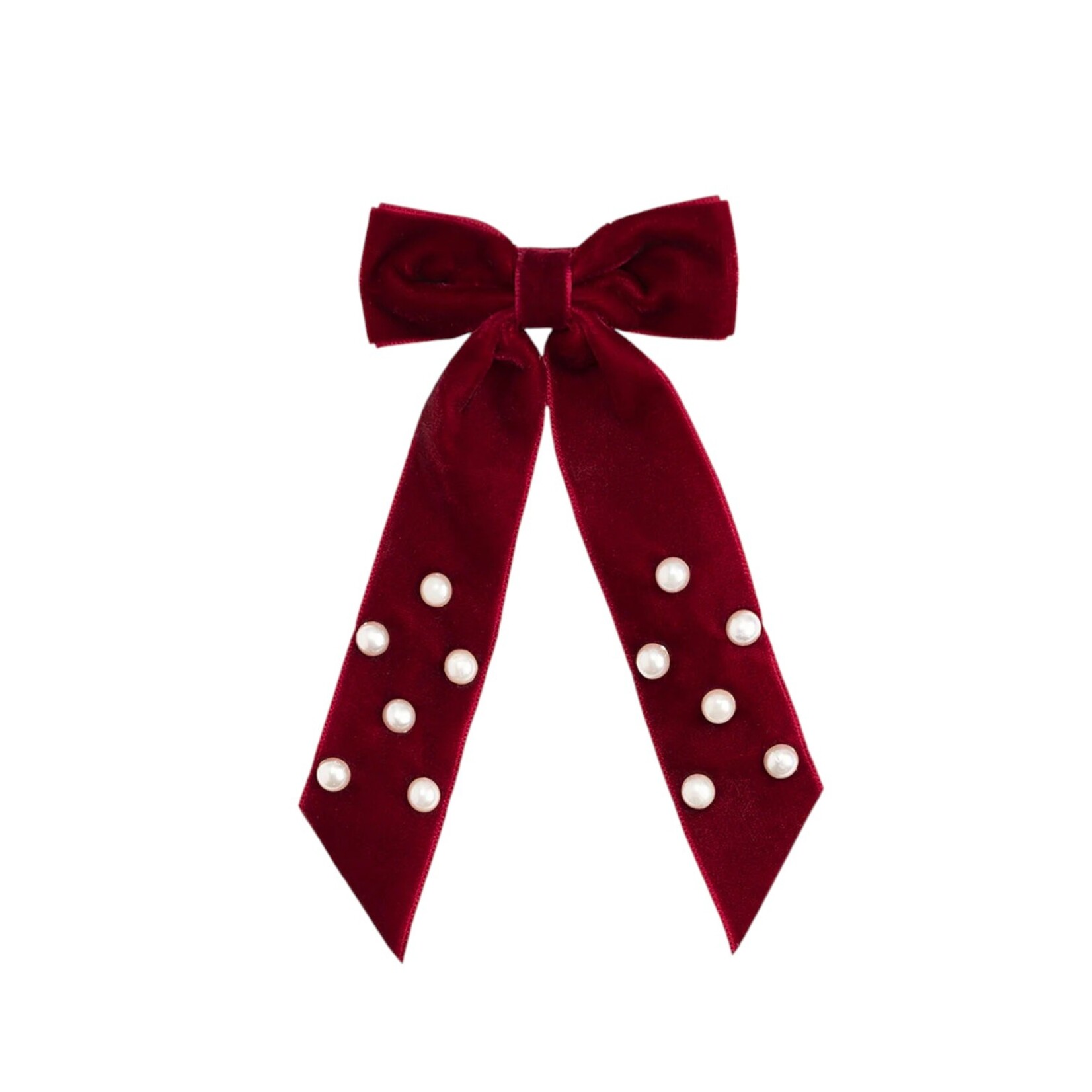 Sweet Wink Red Velvet Pearl Bow
