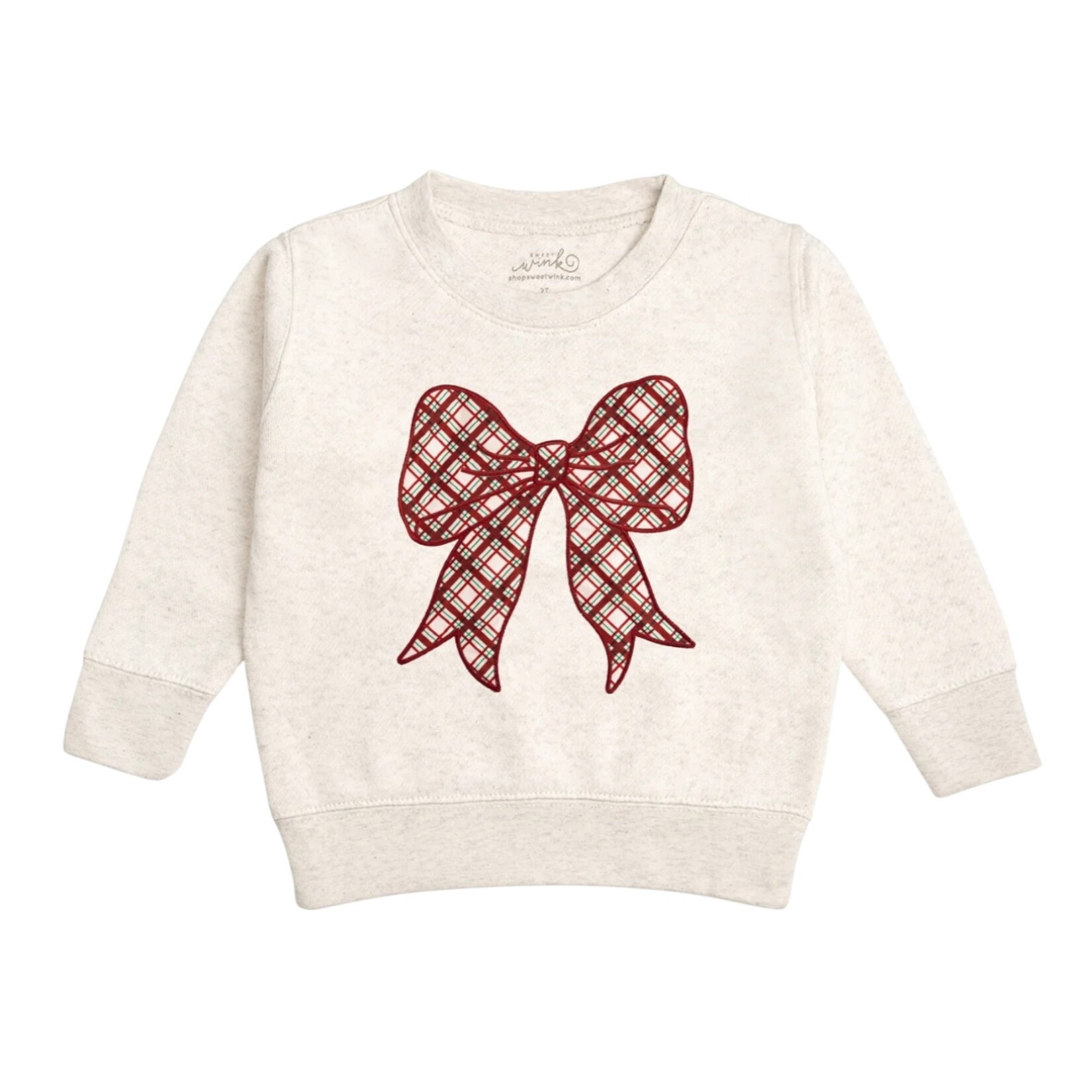Sweet Wink Plaid Bow Sweatshirt