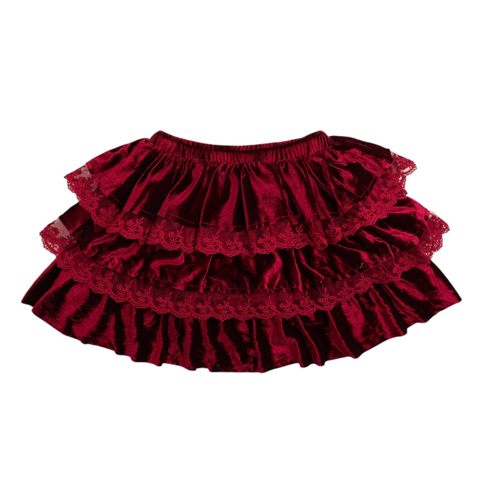 Sweet Wink Red Velvet Tiered Skirt