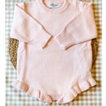 Levi and Lane Newborn Pink Ruffle Knit Romper