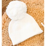 Levi and Lane Newborn White Knit Hat
