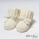 Levi and Lane Newborn White Knit Booties