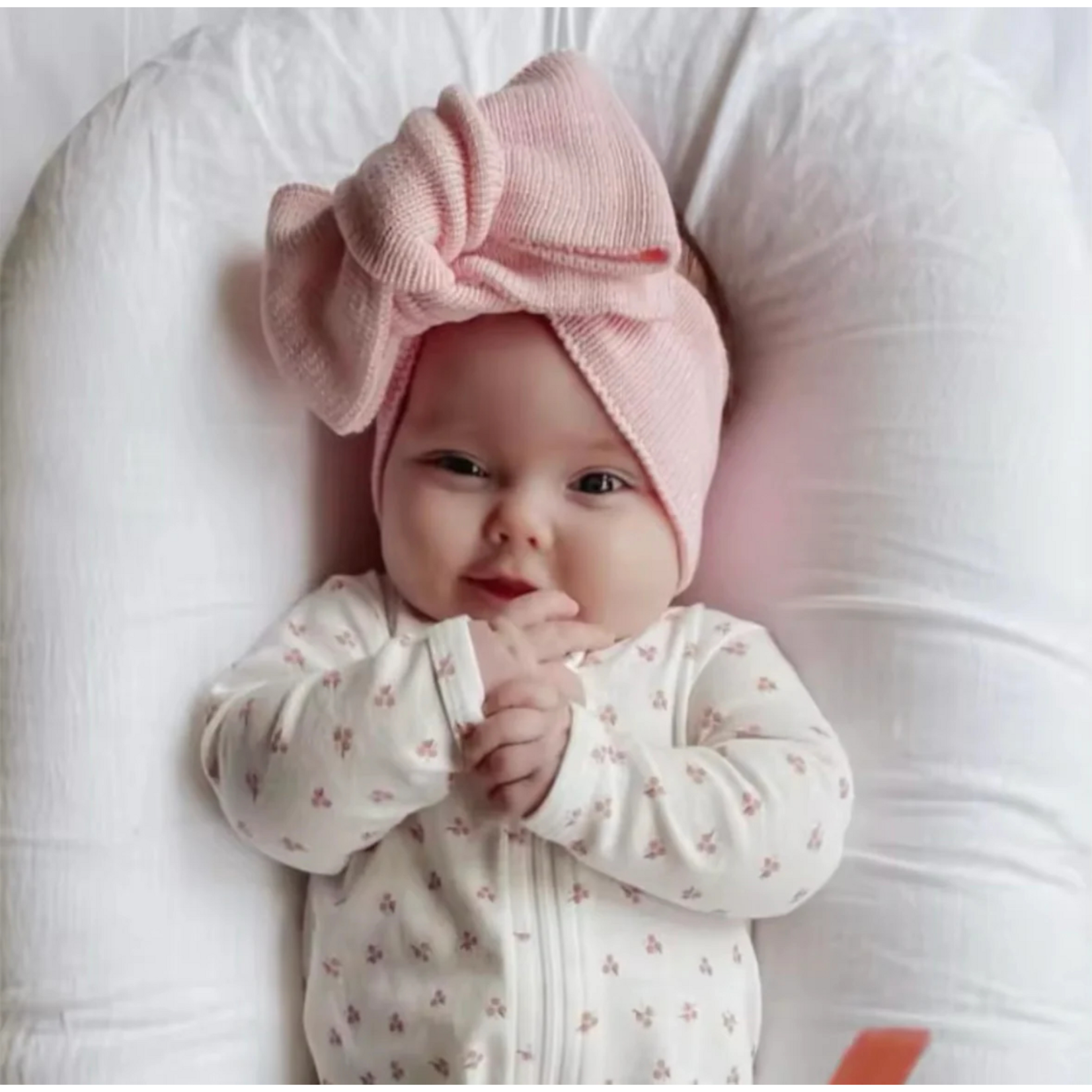 Levi and Lane Newborn Pink Knit Bow