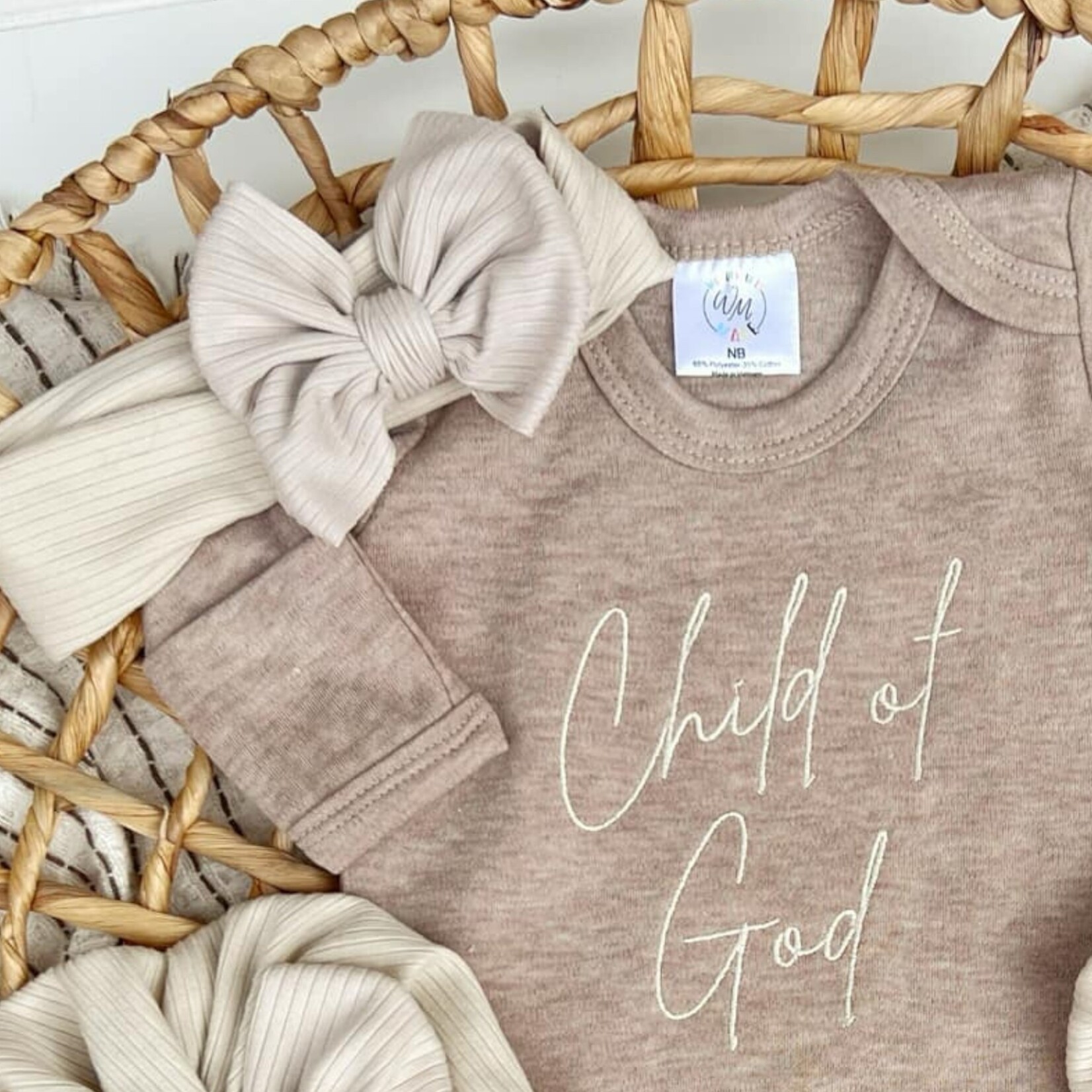 Wonderfully Made Newborn Child of God Romper & Bow