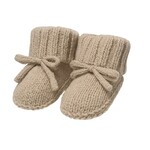 Levi and Lane Newborn Tan Knit Booties