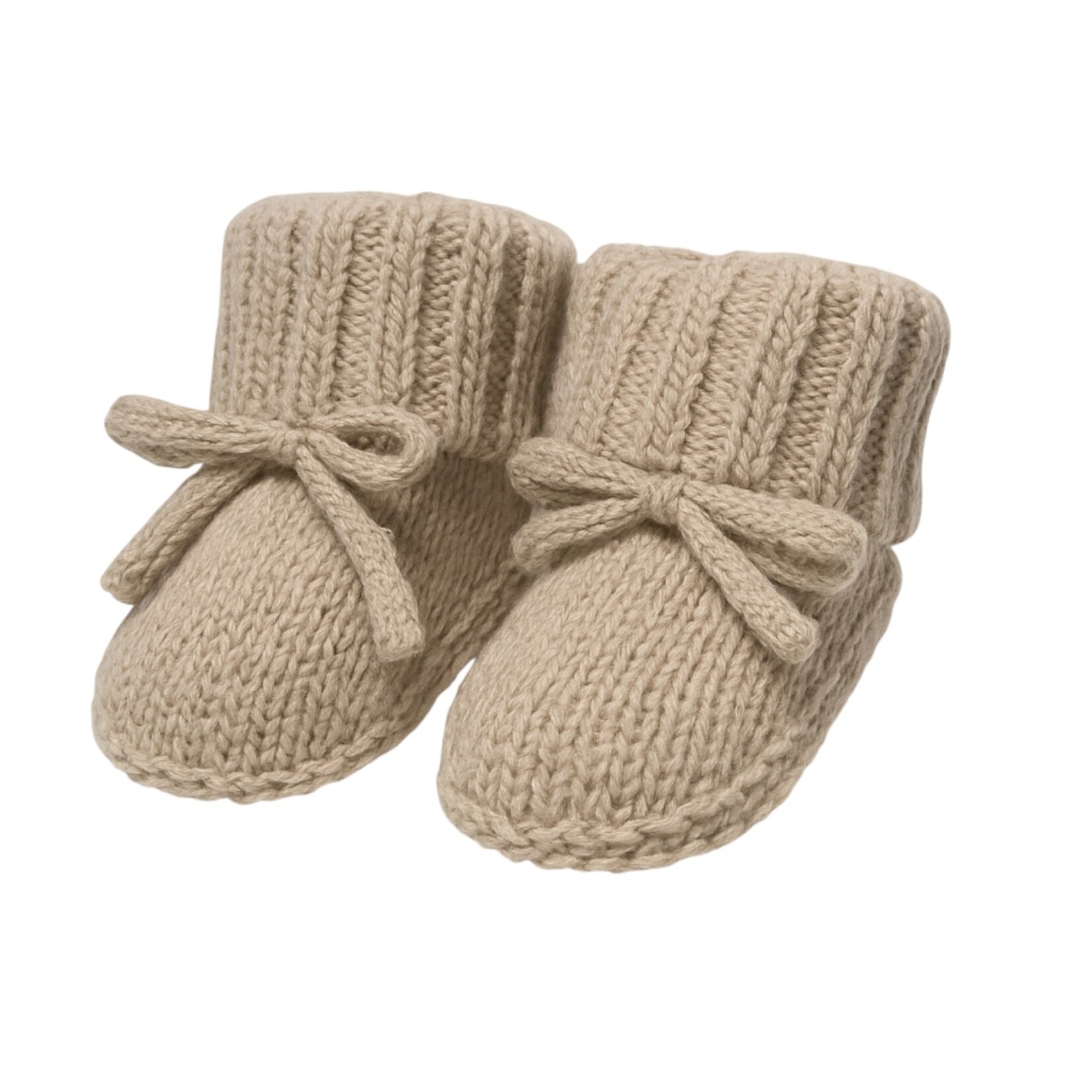 Levi and Lane Newborn Tan Knit Booties
