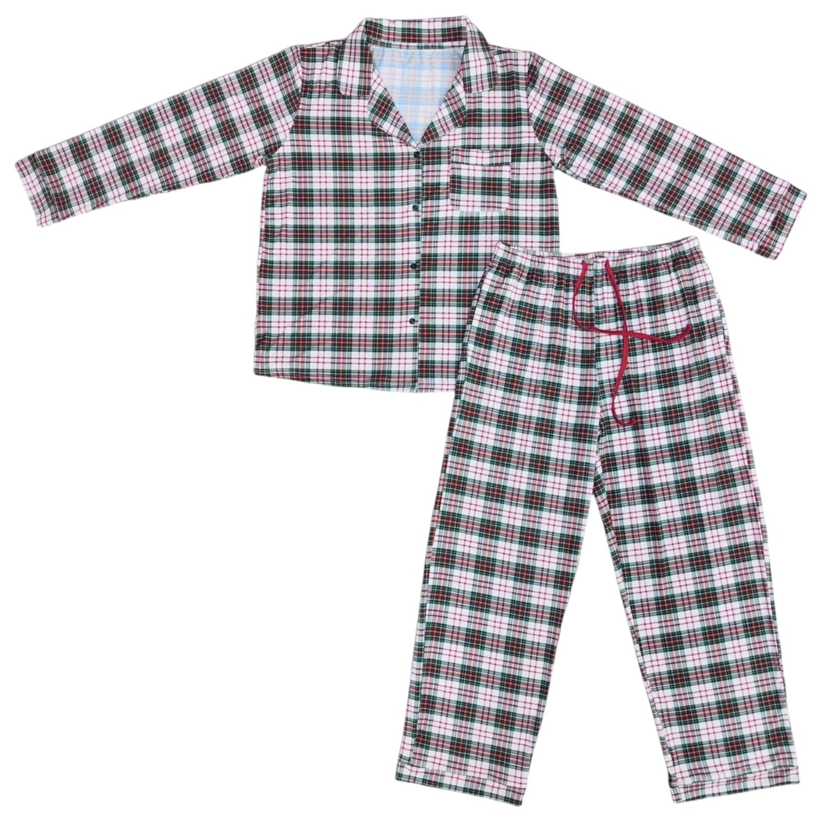 Little One Shop Christmas Plaid Women's Button PJ Set
