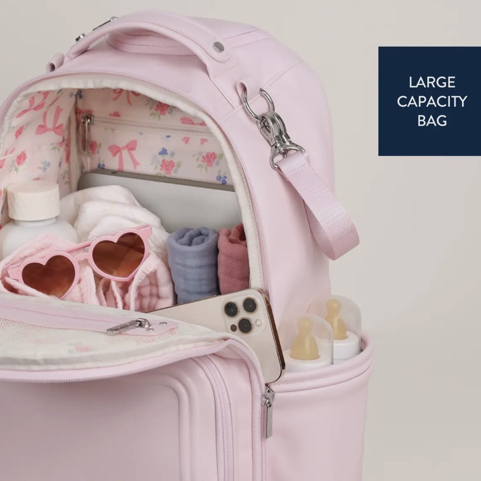 Itzy Ritzy Ribbons & Roses Boss Plus Diaper Bag Backpack