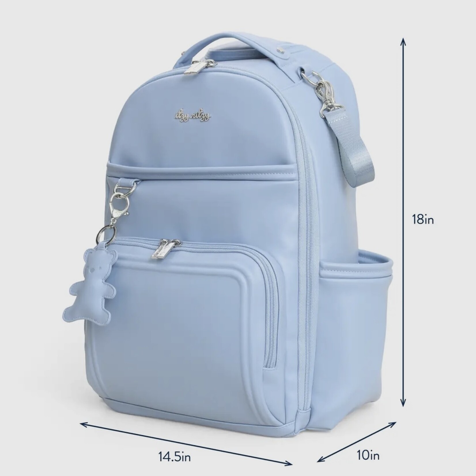Itzy Ritzy Teddy Blue Boss Plus Diaper Bag Backpack