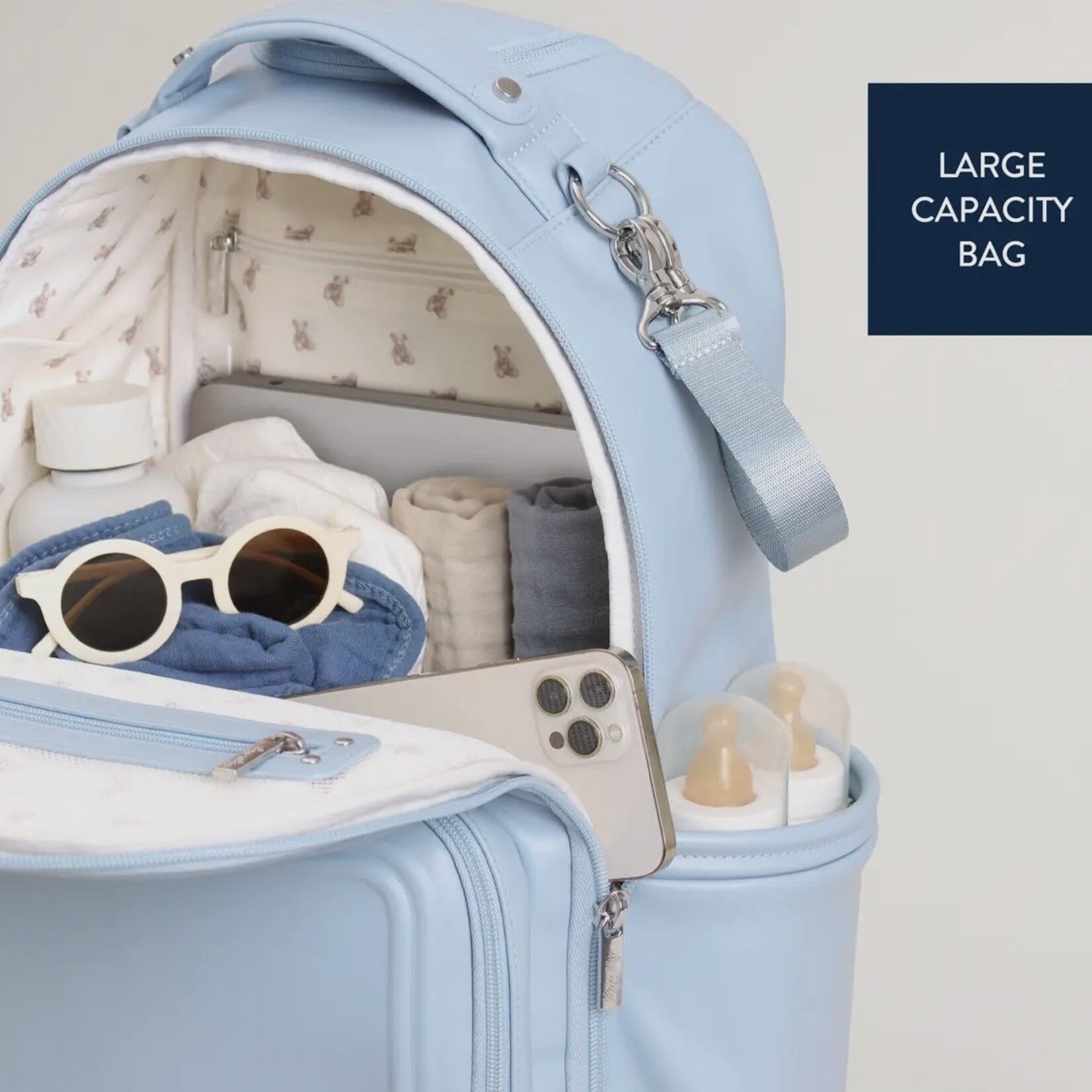 Itzy Ritzy Teddy Blue Boss Plus Diaper Bag Backpack